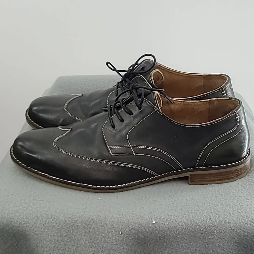 NUNN BUSH Men's Gray Oxford Shoes Leather Wingtip‎ - Size 11.5M